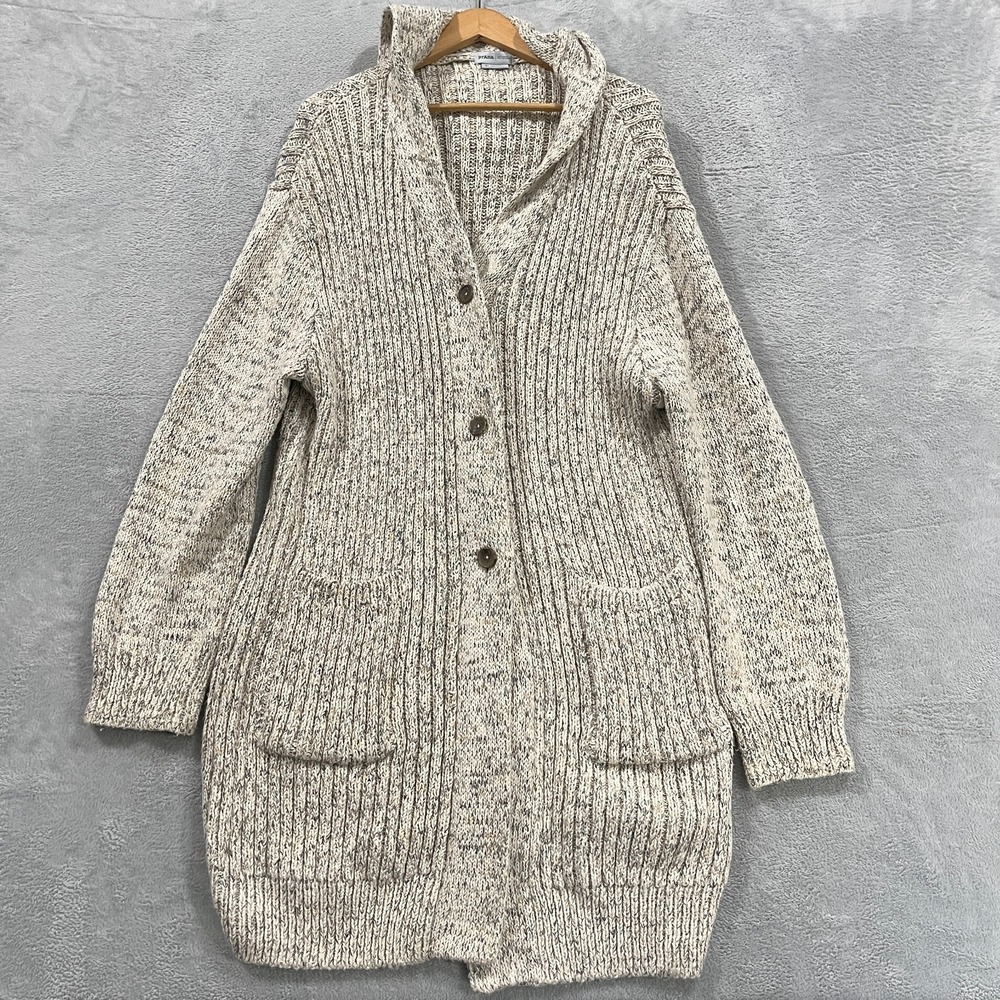 PrAna Sweater Womens XL Hidden Oasis Duster 3 Button Hooded‎ Long Boho